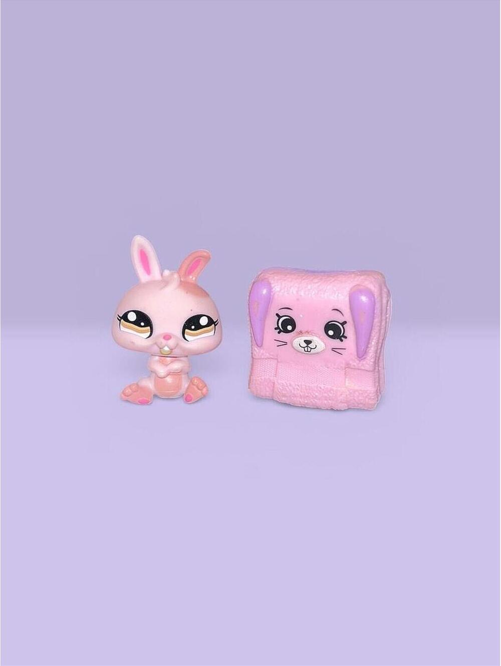 Littlest Pet Shop Pink Dwarf Bunny with Shopkins Accessory #1366